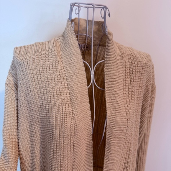 Club Monaco open front knit cardigan long sleeve SZ XS cotton beige - Picture 3 of 9
